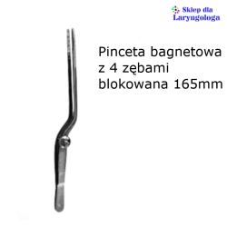 Pinceta bagnetowa 165 mm z czterema zębami, blokowana 08-621 Metech