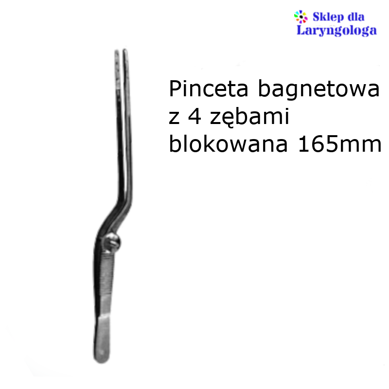 Pinceta bagnetowa 165 mm z czterema zębami, blokowana 08-621 Metech