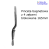 Pinceta bagnetowa 165 mm z czterema zębami, blokowana 08-621 Metech