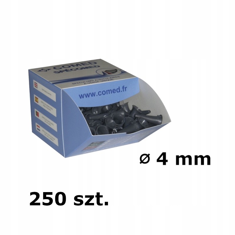 Jednorazowe wzierniki uszne do otoskopu 4mm Comed 250szt