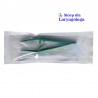 Pęseta chirurgiczna, plastikowa, zielona, sterylna, dł. 13 cm / 10 szt